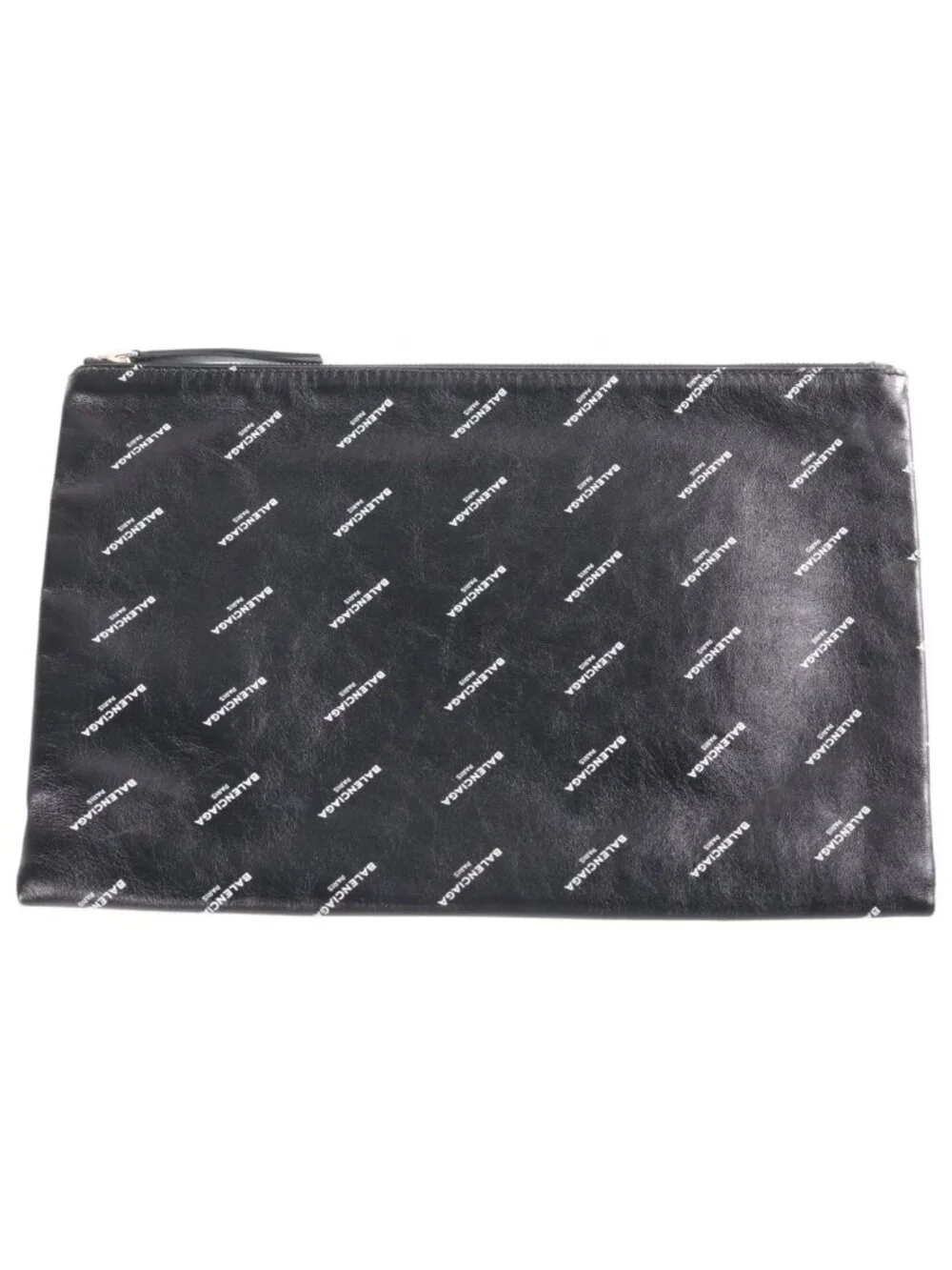 Balenciaga Logo Clutch Handbag Black